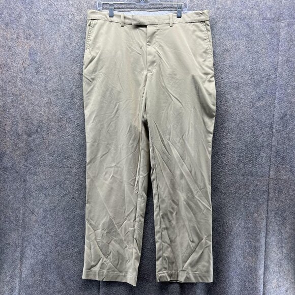 Ralph Lauren Pants Men 36 Khaki Chino Flat Front Tan Beige Cotton Stretch RLX - Picture 1 of 12